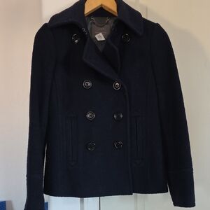 J. Crew Dark Blue Double-Breasted Peacoat